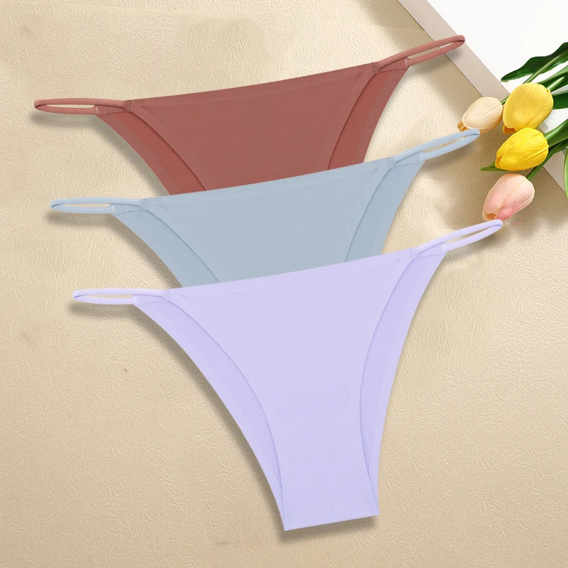 Set of 3 Ice Silk Ultra-Thin Seamless Women's Panties