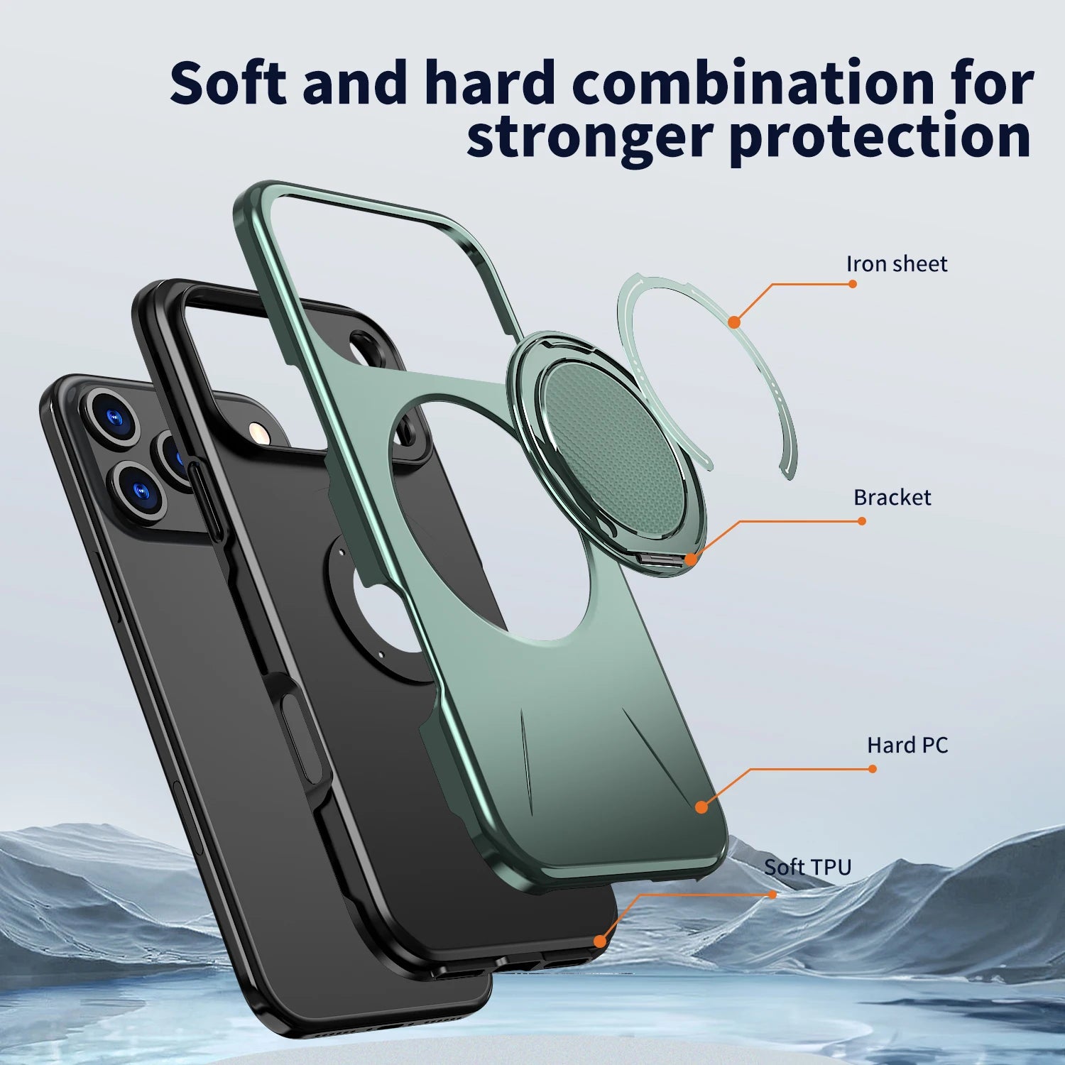 360° Magnetic Bracket Phone Case For iPhone 17 Air 11 12 13 14 15 16 17 Pro Max For Magsafe Shockproof Stand Holder Cover Funda - Daisan Mart