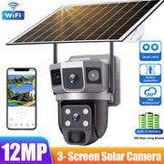 Solar PTZ Camera 12MP WiFi 10X Zoom - 3 Screens