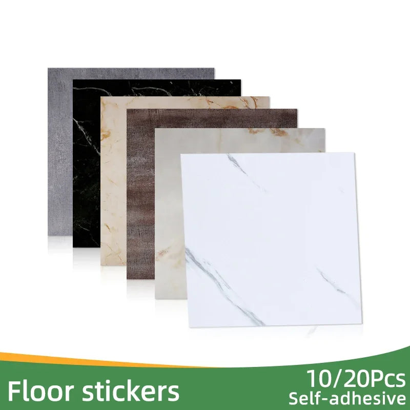 10/20/30pcs of PVC Imitation Marble Floor Stickers Self-adhesive Wall Stickers Waterproof Bathroom Decoration Decals 30*30cm