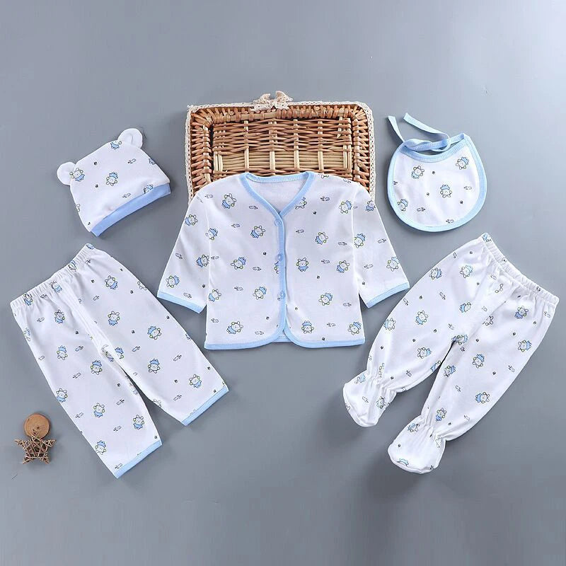 Soft Baby Newborn Outfit: Shirt, Pants, Bib, Hat