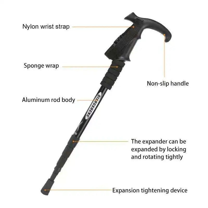 Ultra-light 4-section Folding Trekking Stick