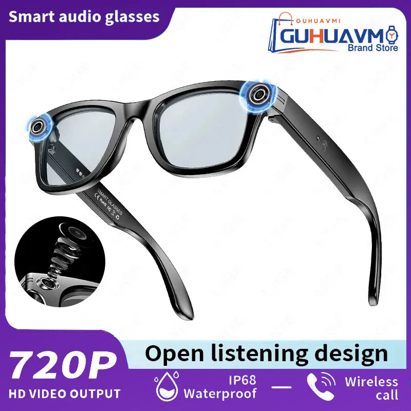 AI Smart Glasses 2025 - Take, Translate, Call, Music 8MP