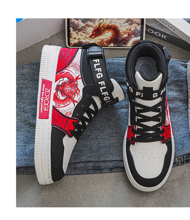 High-end Men's Sneakers with Fashionable Printed Patterns