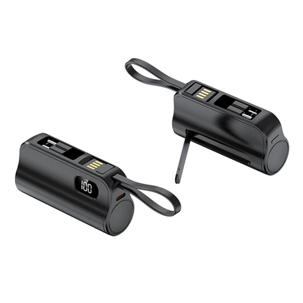 2in1 10000mAh Mini Power Bank with USB-C Holder