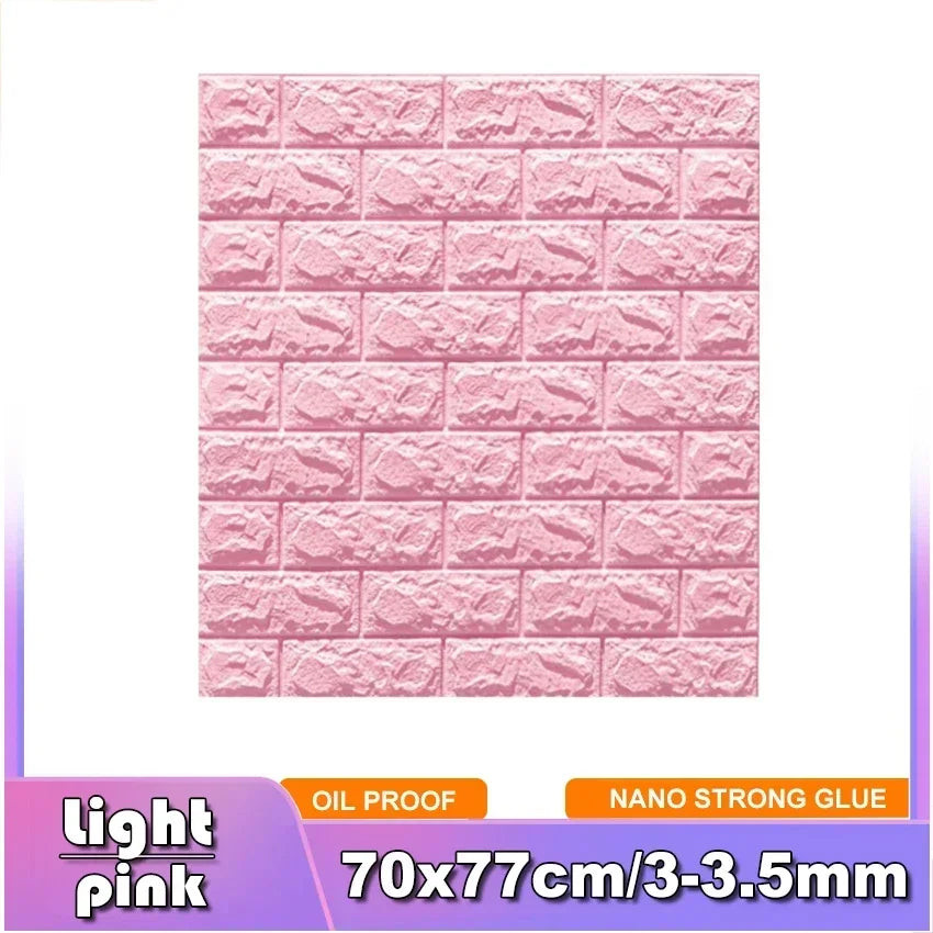 3D Brick Wall Sticker Strong three-dimensional 77*70cm Monochrome and Retro adesivos de parede paper Bring the fun of home life - Daisan Mart