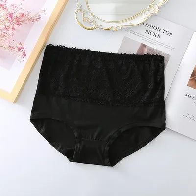 Women's High Waist Loose Fit Breathable Milk Lace Underwear