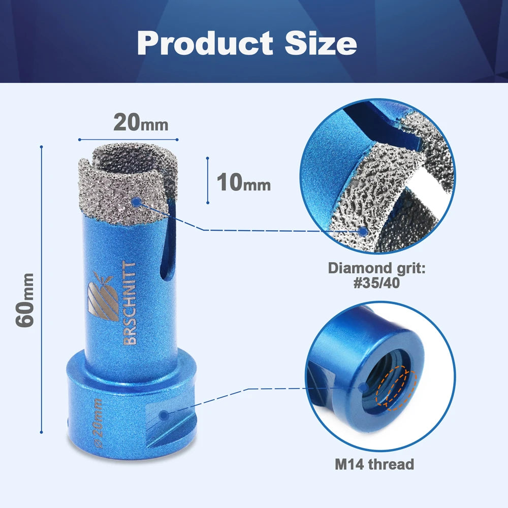 Mũi Khoan Kim Cương Đa Năng Cắt Gạch Đá M14 20-125mm - Daisan Mart
