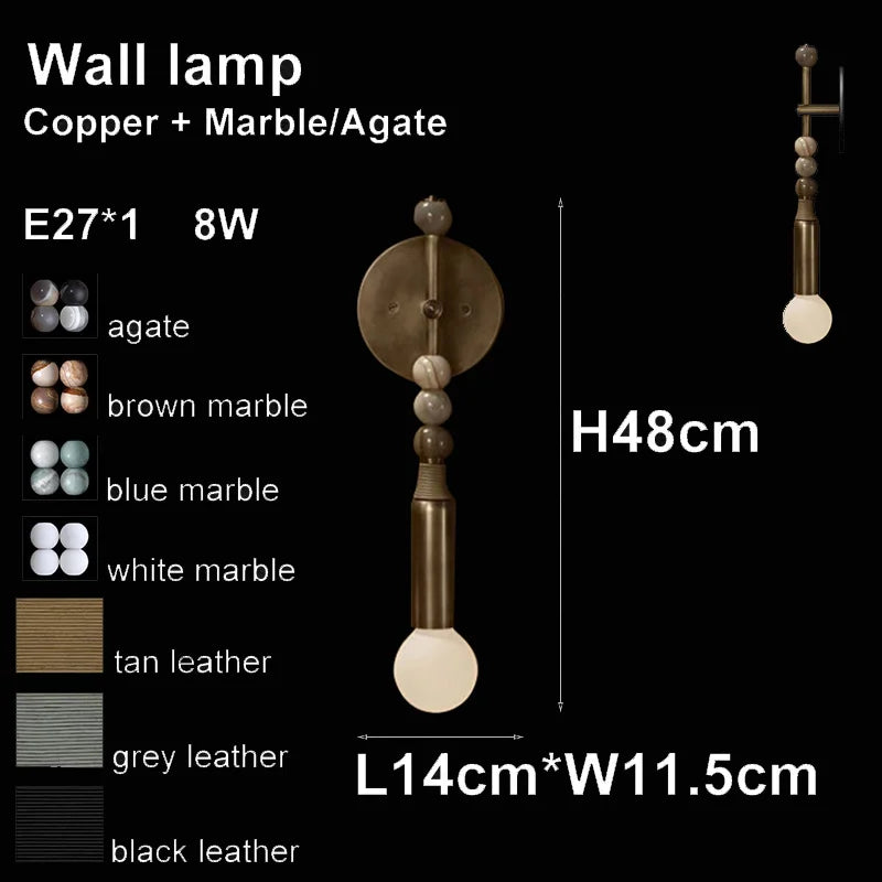 Luxury Marble Bronze Classic LED Wall Lamp