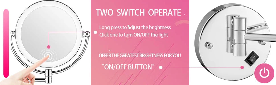 High-end Brushed Gold LED Hotel Makeup Mirror