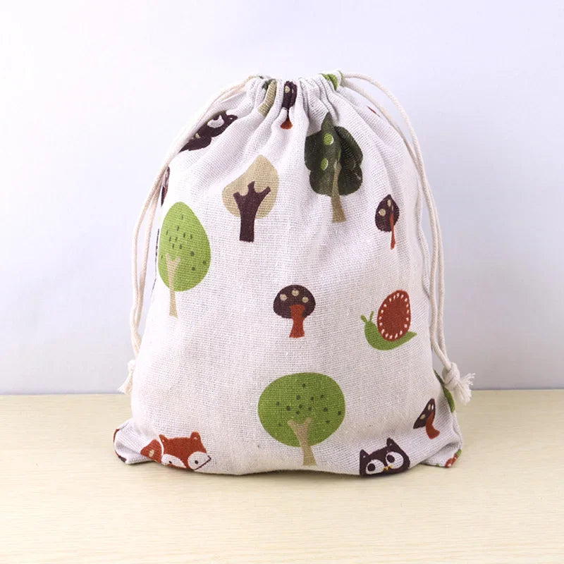 Multi-purpose Pet Pattern Drawstring Canvas Bag
