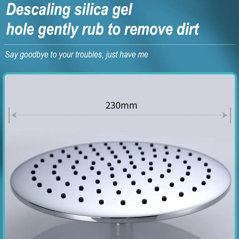 9-inch electroplated surface round concealed thin large top spray, shower head, bathroom accessories