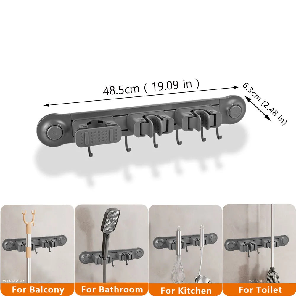 Gray Bath Hardware Set Suction Cup Bathroom Accessories Suit Wall-mounted Folding Towel Rack Towel Bar Corner Storage Organizer