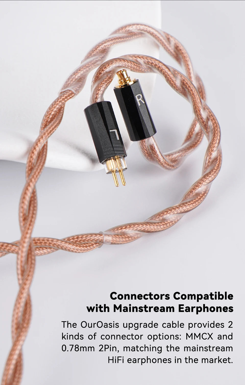 NICEHCK OurOasis Audio Replace Cable Furukawa Copper Mixed with 6N OFC HiFi Wire MMCX 0.78 2Pin for S12 Pro MagicOne Himalaya - Daisan Mart