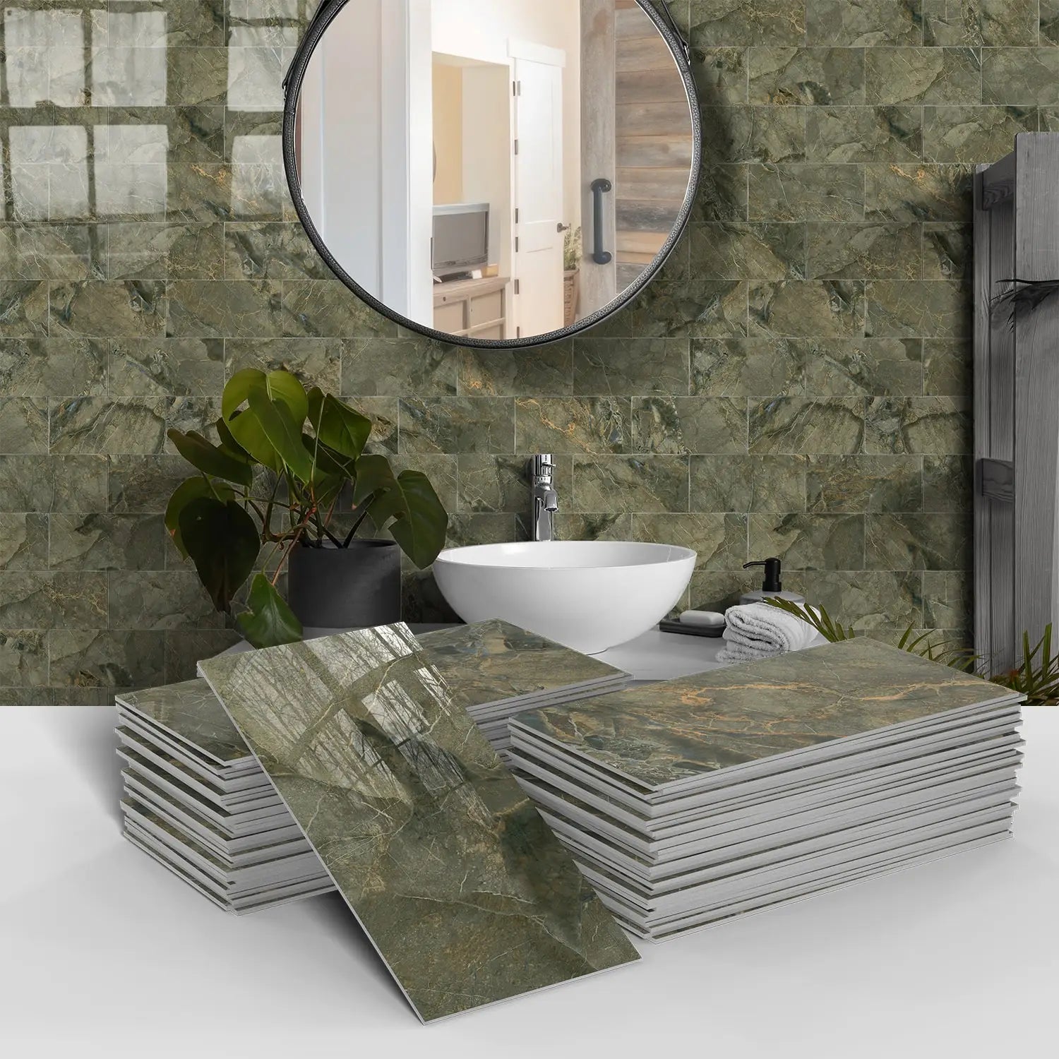 3D Waterproof Brick and Stone Decal Set - Kitchen &amp; Bathroom