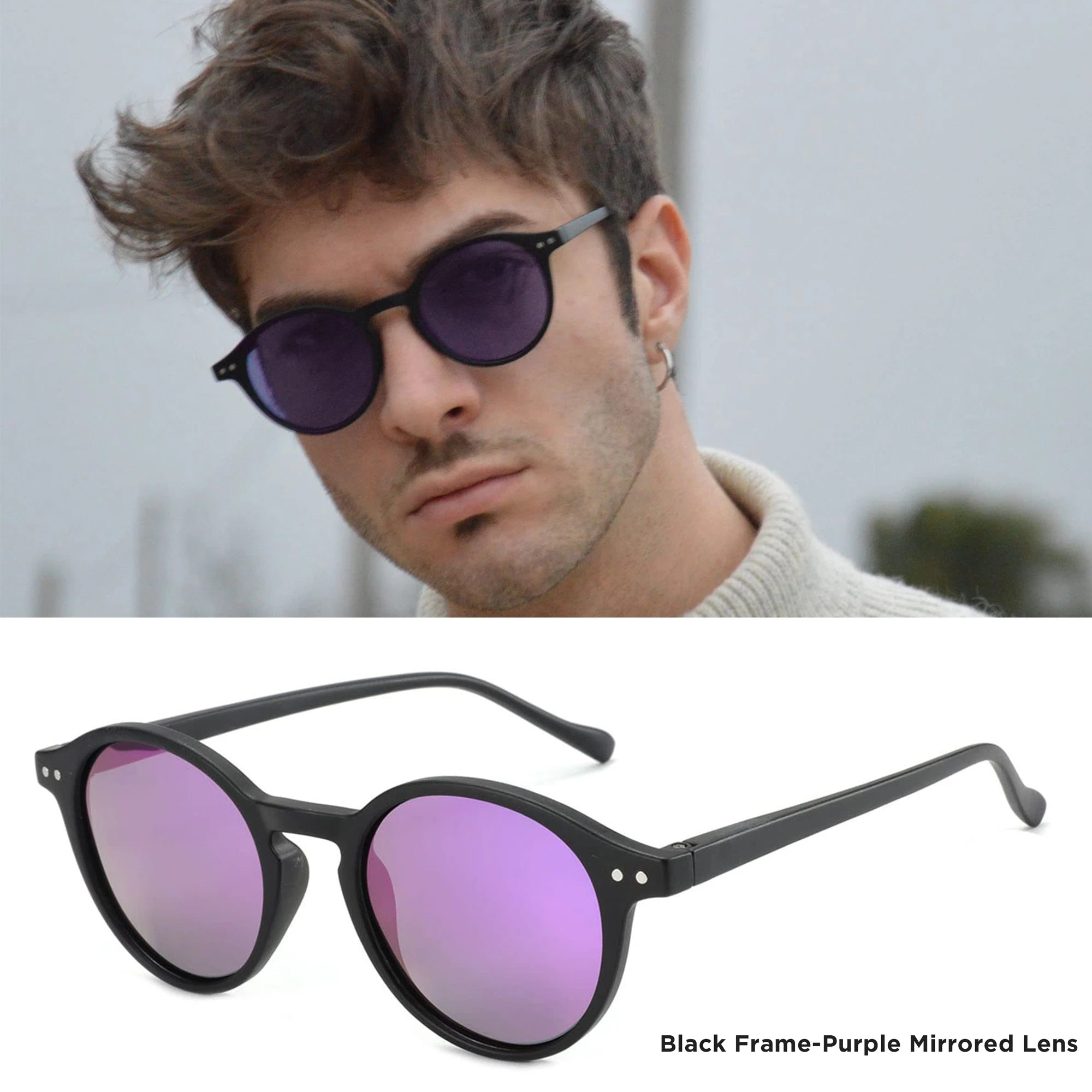 Kính Mát ZENOTTIC Retro Tròn Unisex Chống UV400