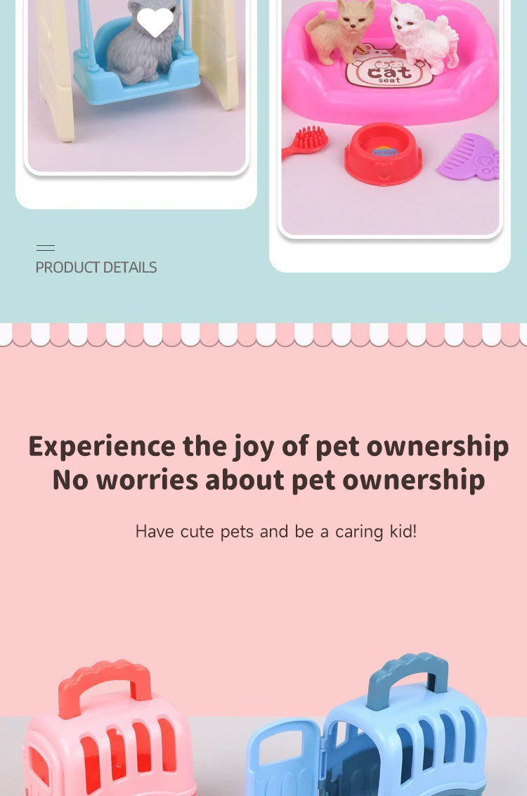 Bộ Đồ Chơi Gia Đình Thú Cưng Mini Dễ Thương Cho Bé