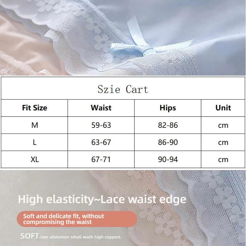 3 Pieces Women's Underwear, Thin, Cool, Sexy, Summer, Cold Silk