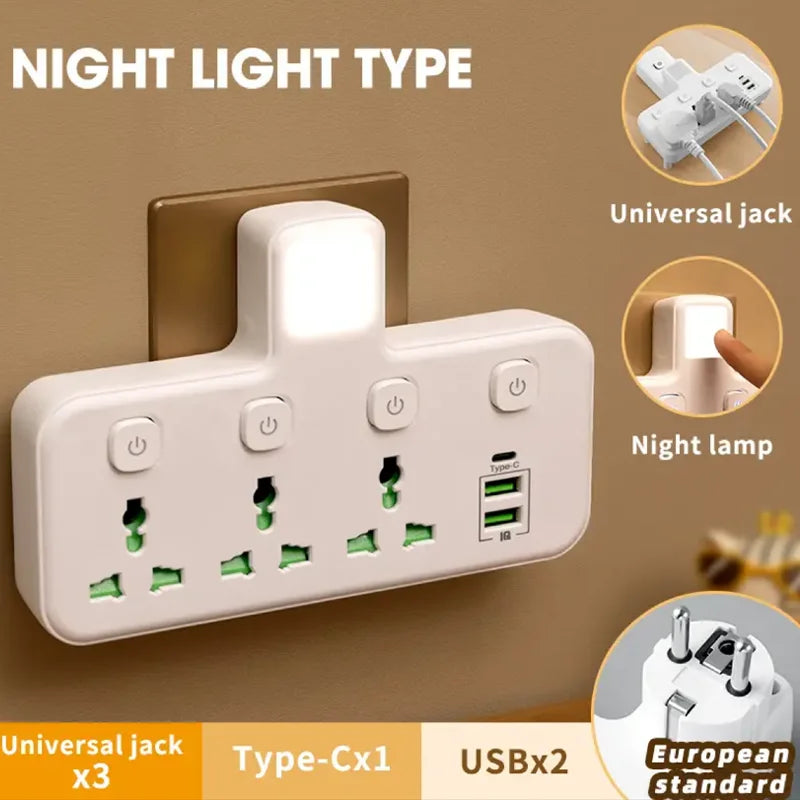 Ổ Cắm Điện Đa Năng Thông Minh Có Đèn & USB Sạc - Daisan Mart