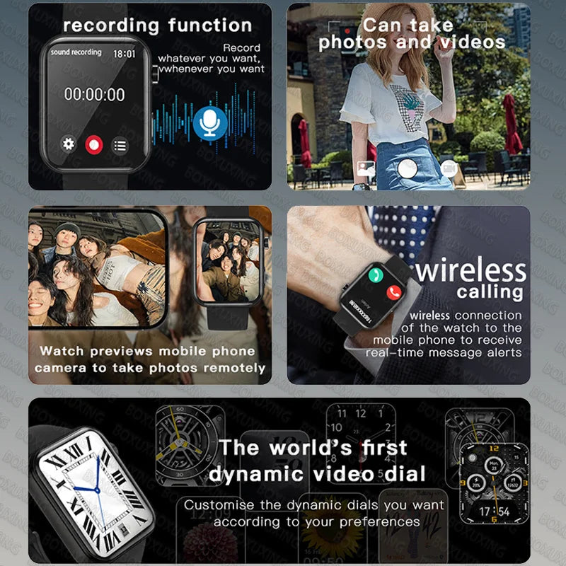 Smartwatch 2025 Photography, BT Calling, Multi-Sport