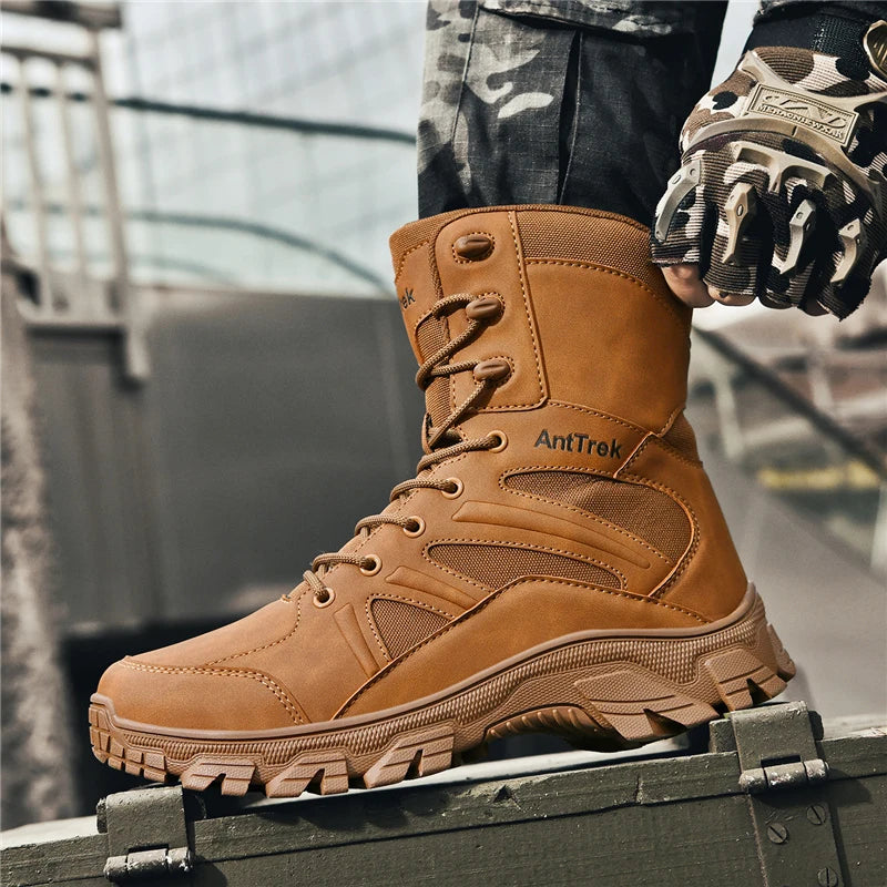 Men's Fashion Boots - Motocross Style High-Top Boots