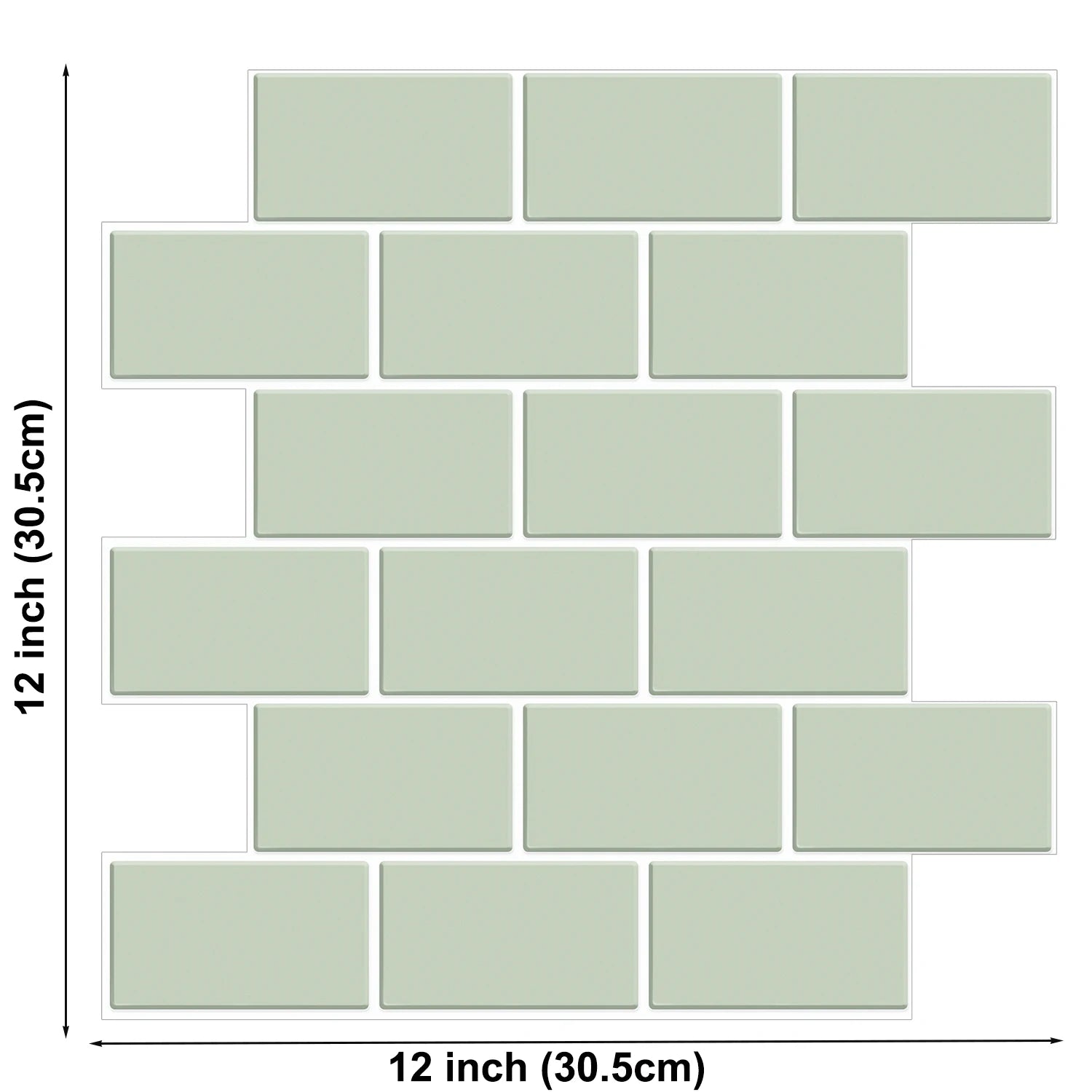 Set of 5 3D Subway Tile Wall Stickers for Kitchen