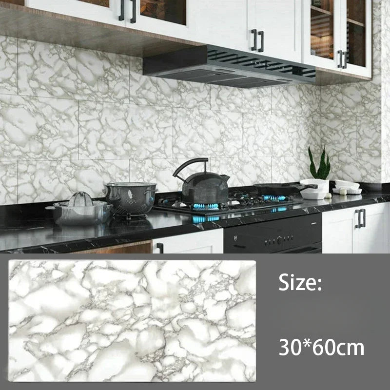 Imitation Ceramic Tile Wall Sticker Wallpaper Self-adhesive 3D Wall Decoration Bathroom Waterproof Marble Kitchen Wall Stickers