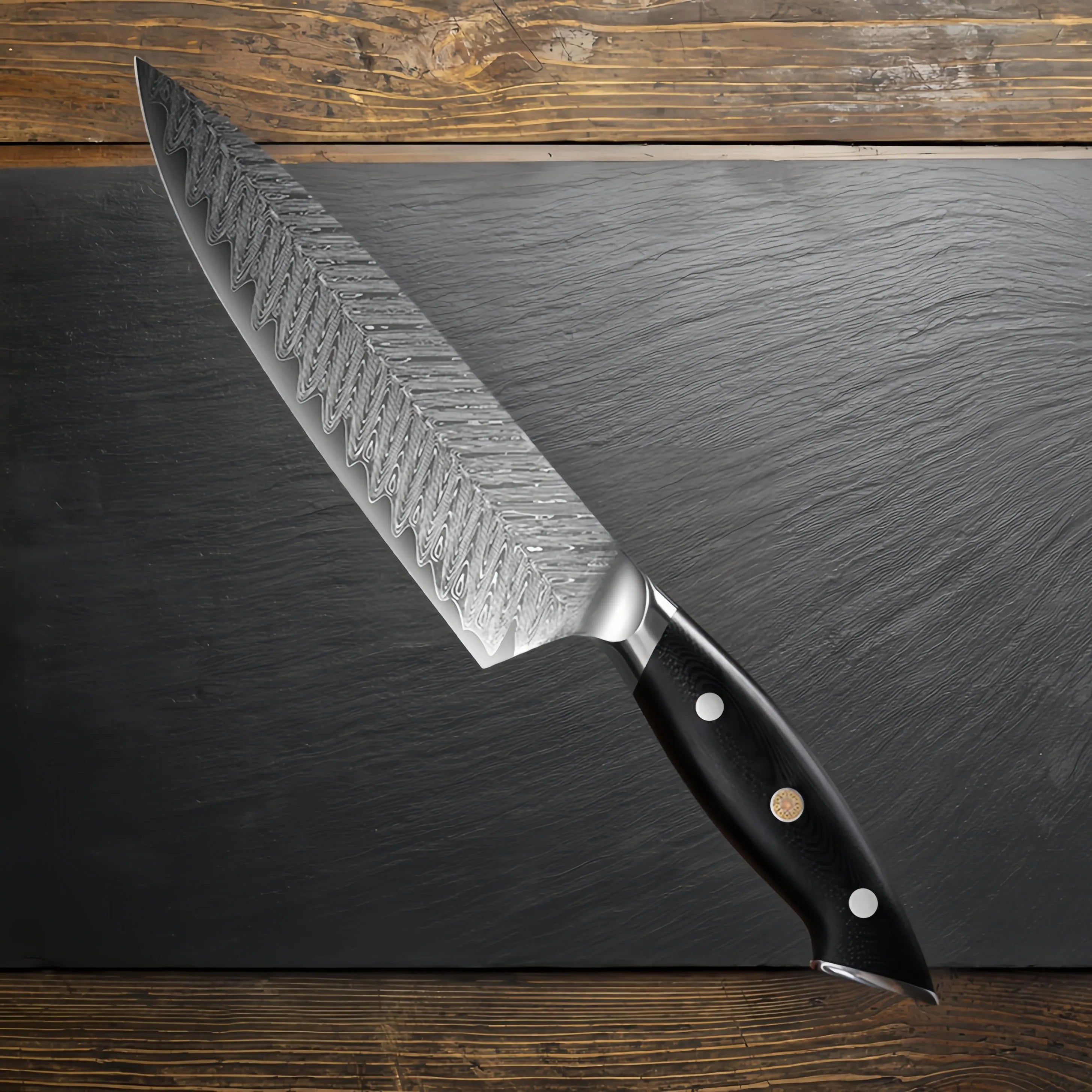 Dao Bếp Damascus AUS-10 67 Lớp - Sắc Bén Cắt Thịt