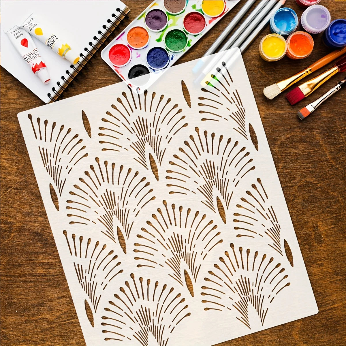 Large Palm Pattern Wall Stencil Luxury Modern Classic Wallpaper Effect Stencil, Large Painting Stencil for Walls, Floors, Fabric