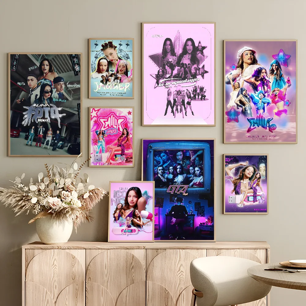 Emilia Mernes Singer Whitepaper Poster Waterproof Paper Sticker Coffee House Bar Posters Wall Stickers