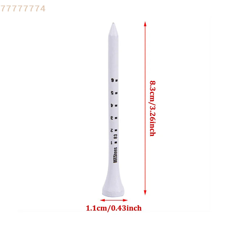 Set of 50 Professional White 83mm Golf Wooden Stakes