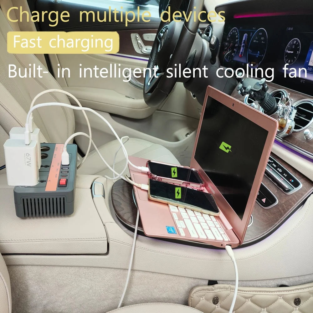 Adapter Nguồn Ô Tô 12V 300W USB+TypeC-PD22W - Daisan Mart