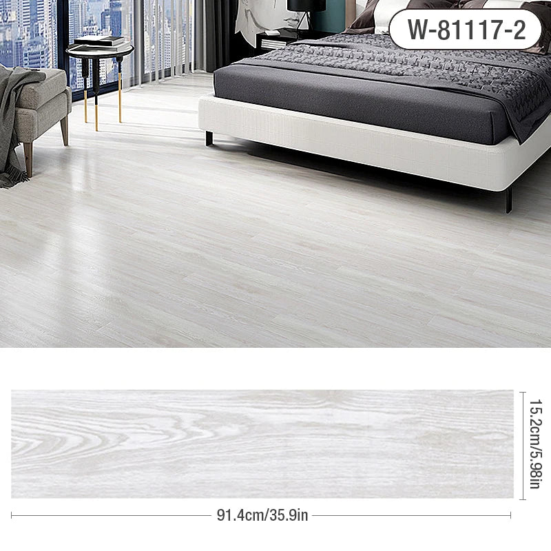 91x15cm 3D Self-adhesive floor sticker Thicken Wood Grain Floor Wallpaper 3d Wall Sticker Waterproof room wear-resistant sticker