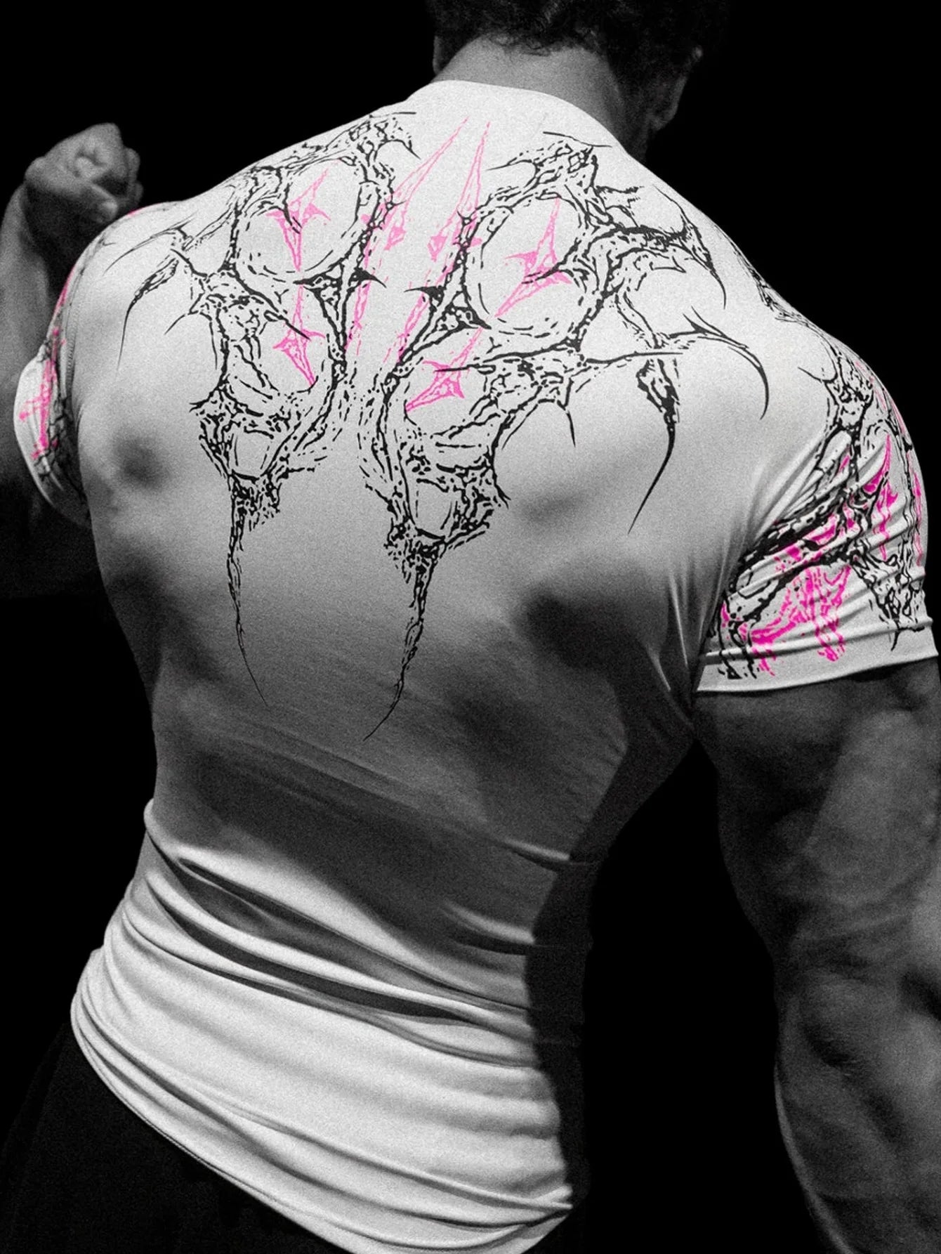 Men's Gym Sports T-Shirt Quick Dry Body-hugging Workout Shirt