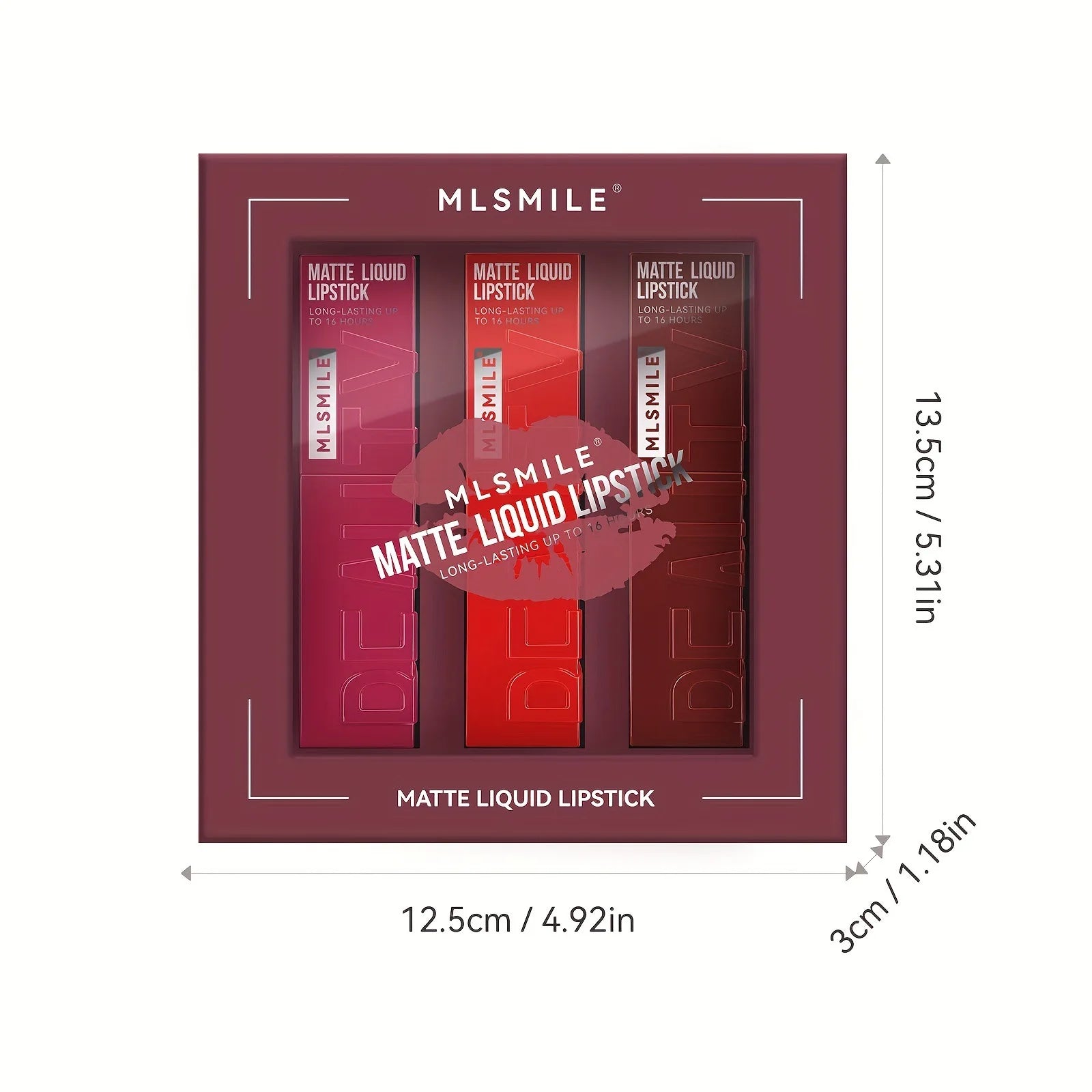 3-Color Matte Lipstick Set - Long-lasting, Smudge-proof, Waterproof