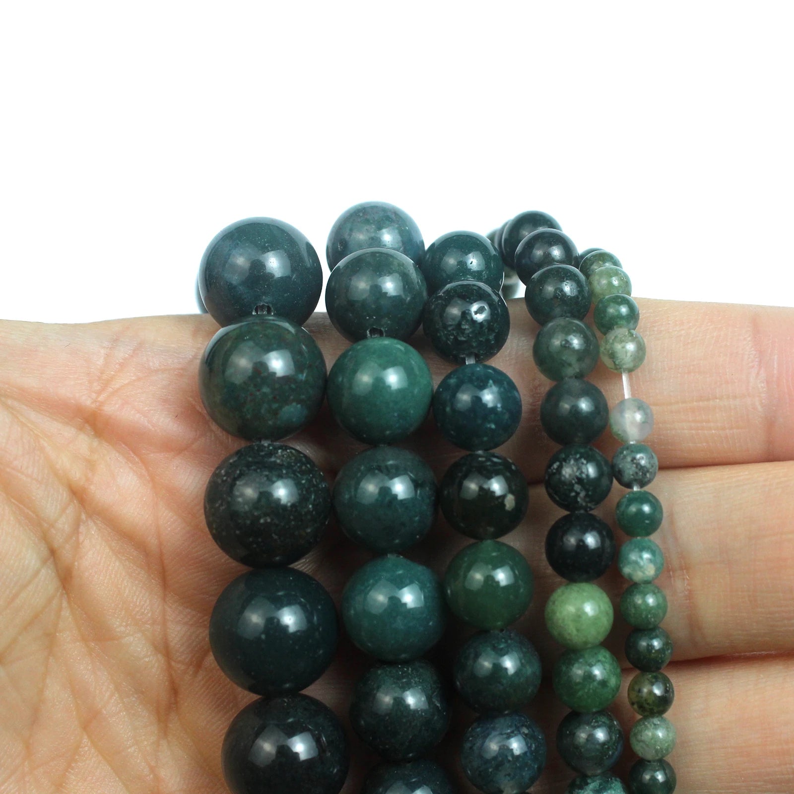 Natural Moss Agate Beads DIY Jewelry