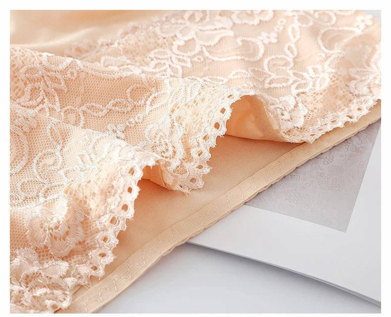Women's High Waist Loose Fit Breathable Milk Lace Underwear