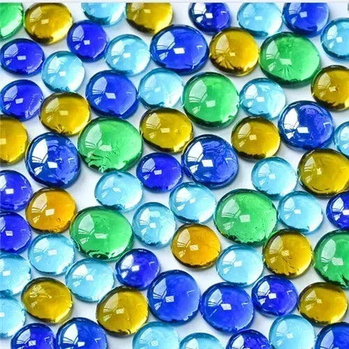DIY Multicolored Round Glass Mosaic Beads 100g