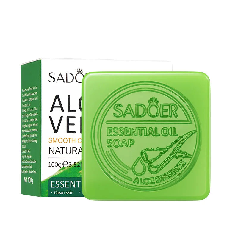 Aloe Vera Smooth Cleansing Natural Soap Cleansing Smooth Handmade Essential Oil Soap100g - Daisan Mart