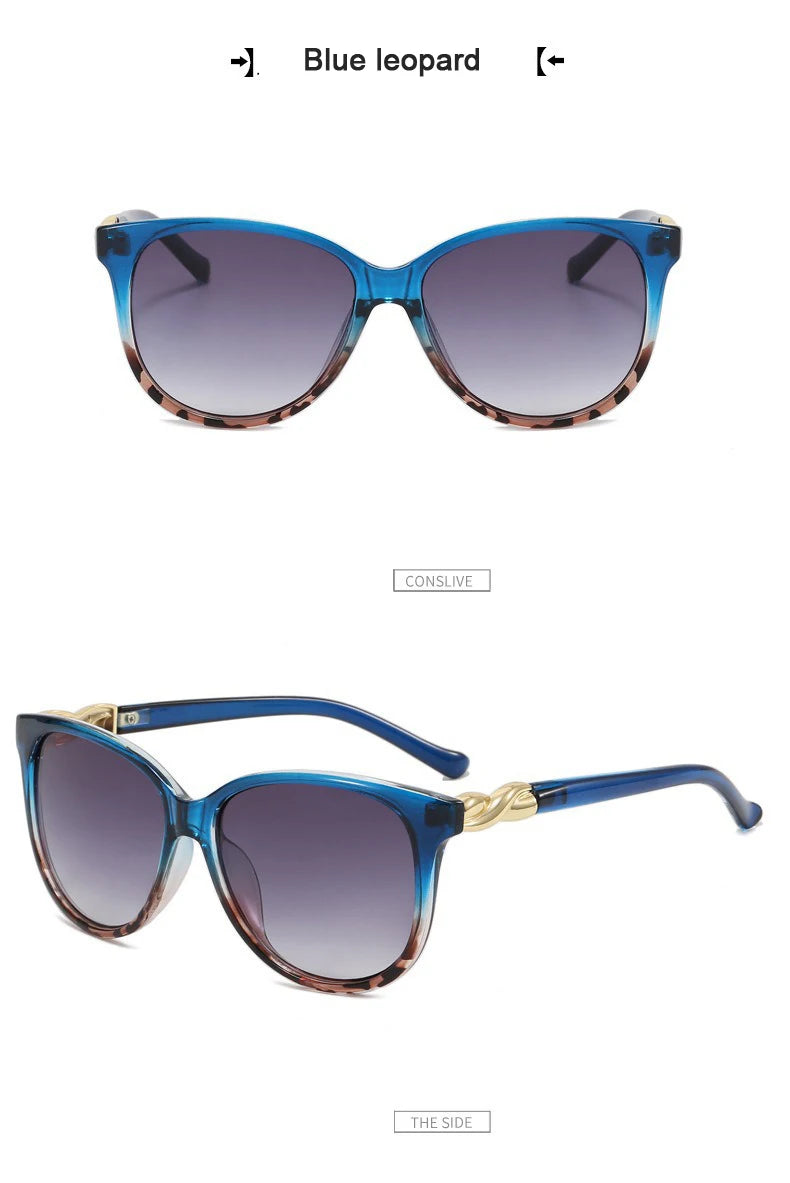 Cycling New Round Alloy Women Sunglasses Gradient Frame Anti-UV Sun Glasses Brand Designer Simple Style Shades Eyeglasses UV400