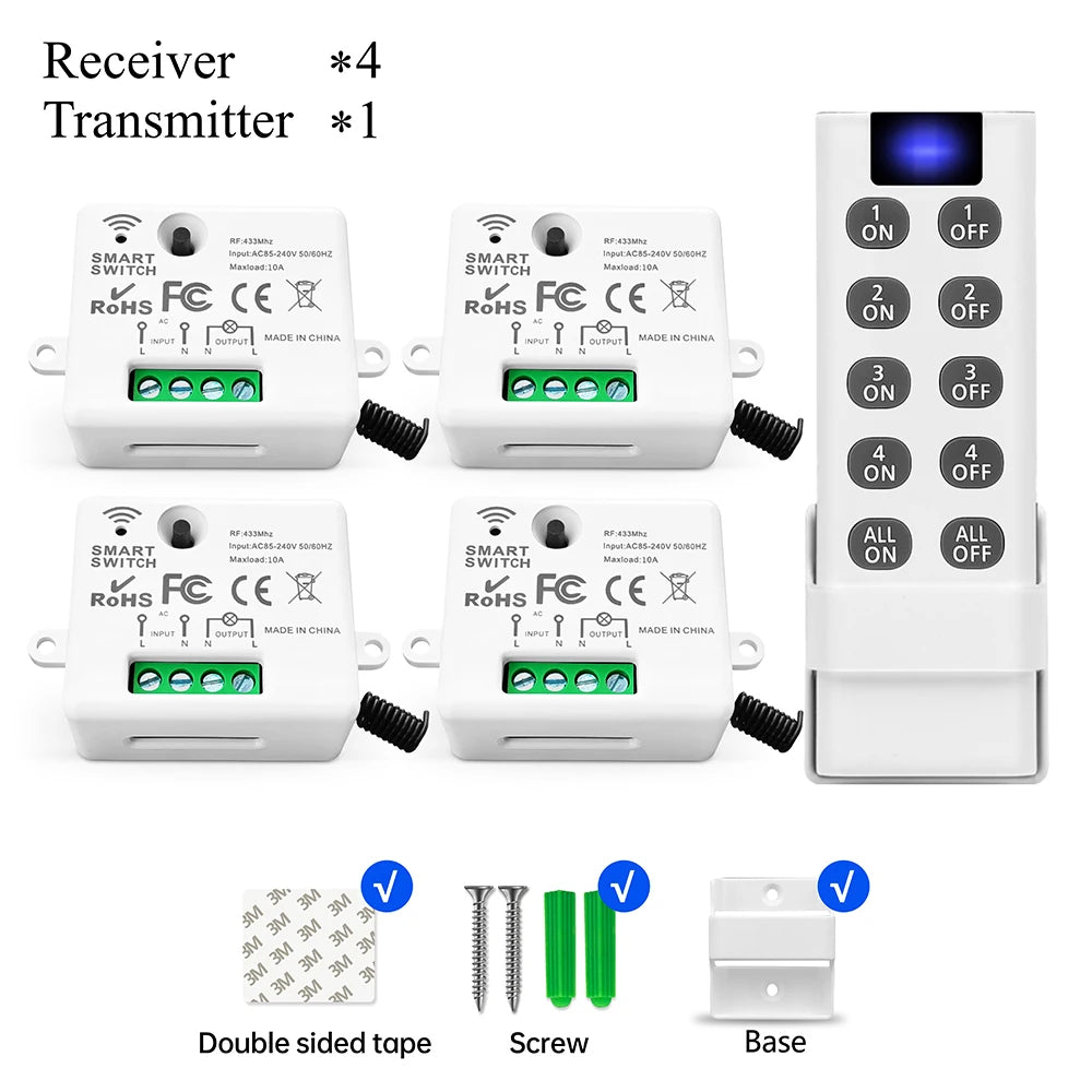 Smart Switch RF 4in1 Remote Control 433MHz