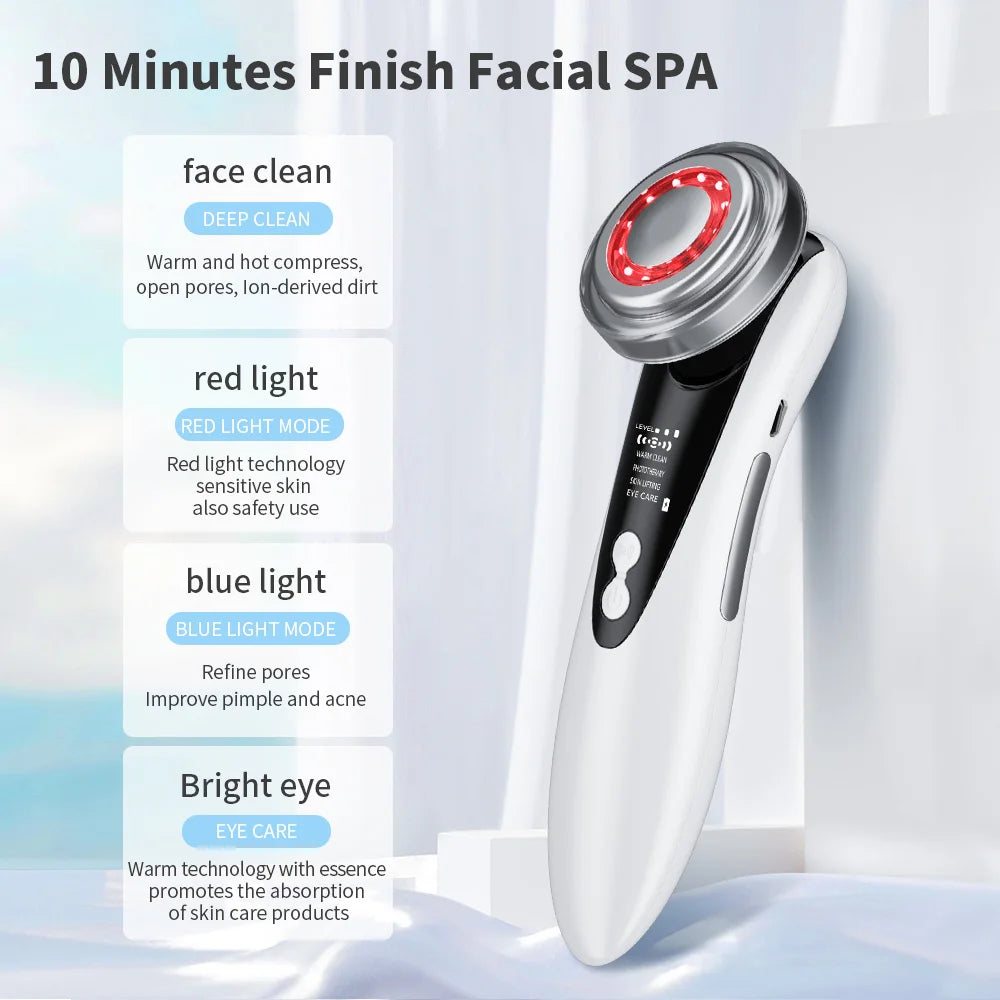 Máy Chăm Sóc Da 5in1 Nhiệt Lạnh & Ánh Sáng Đỏ Xanh - Daisan Mart