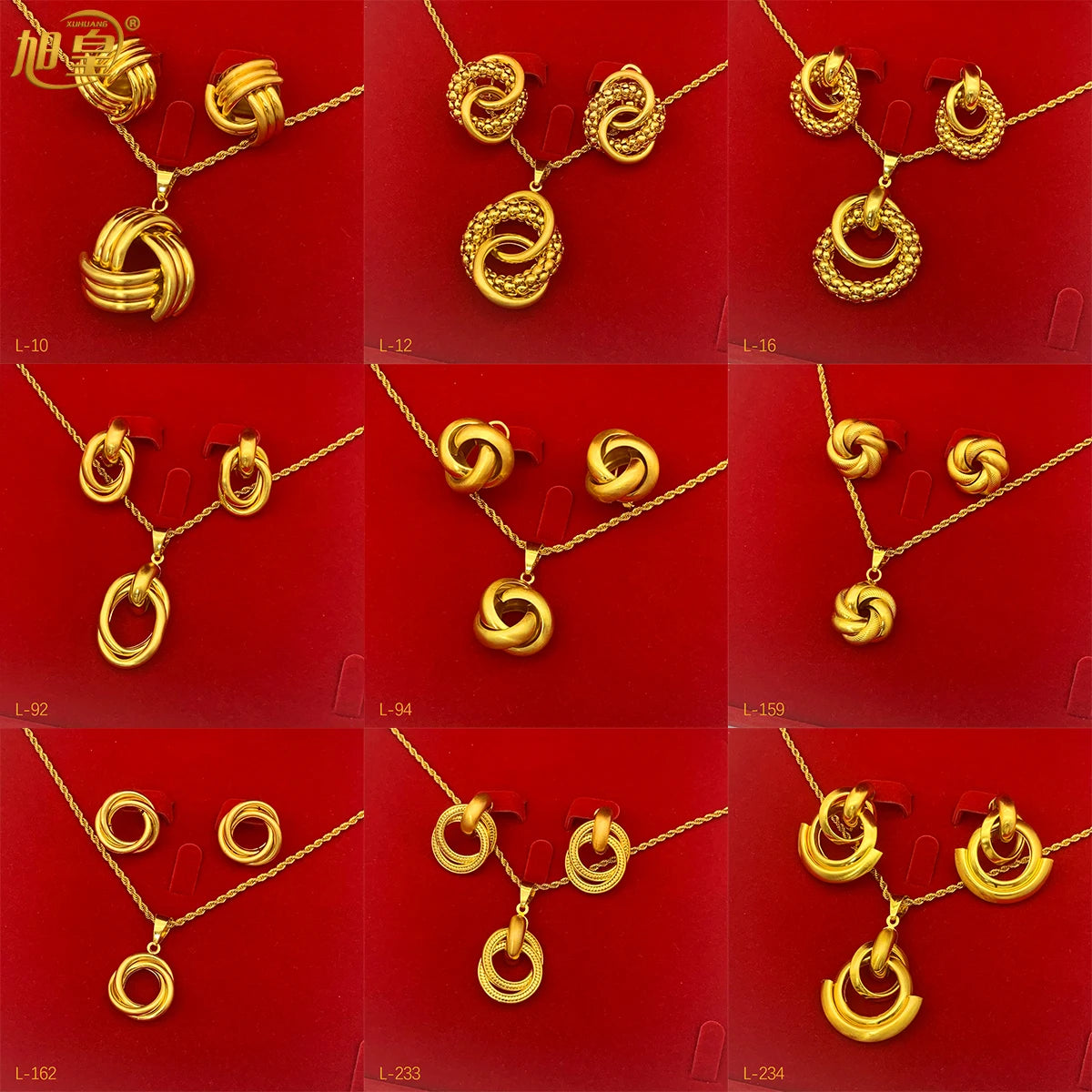 High-end 24K Indian Dubai Gold Jewelry Set for Party