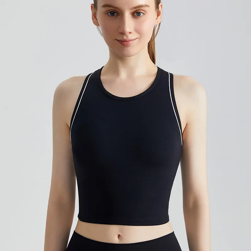 Women's Sports Shirt with Integrated Fixation, High-Quality Shockproof