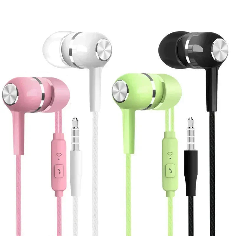 3.5mm Sports Headphones Bass Mic Music Control
