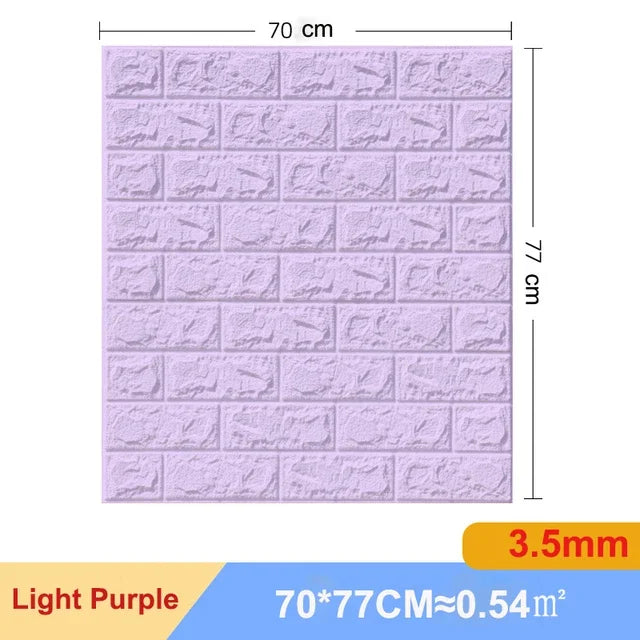 10 Pcs 3D Peel and Stick Wall Stickers Home Decor Living Room Waterproof Foam Vinyl PVC 70X77CM Self Adhesive Panels Wallpaper