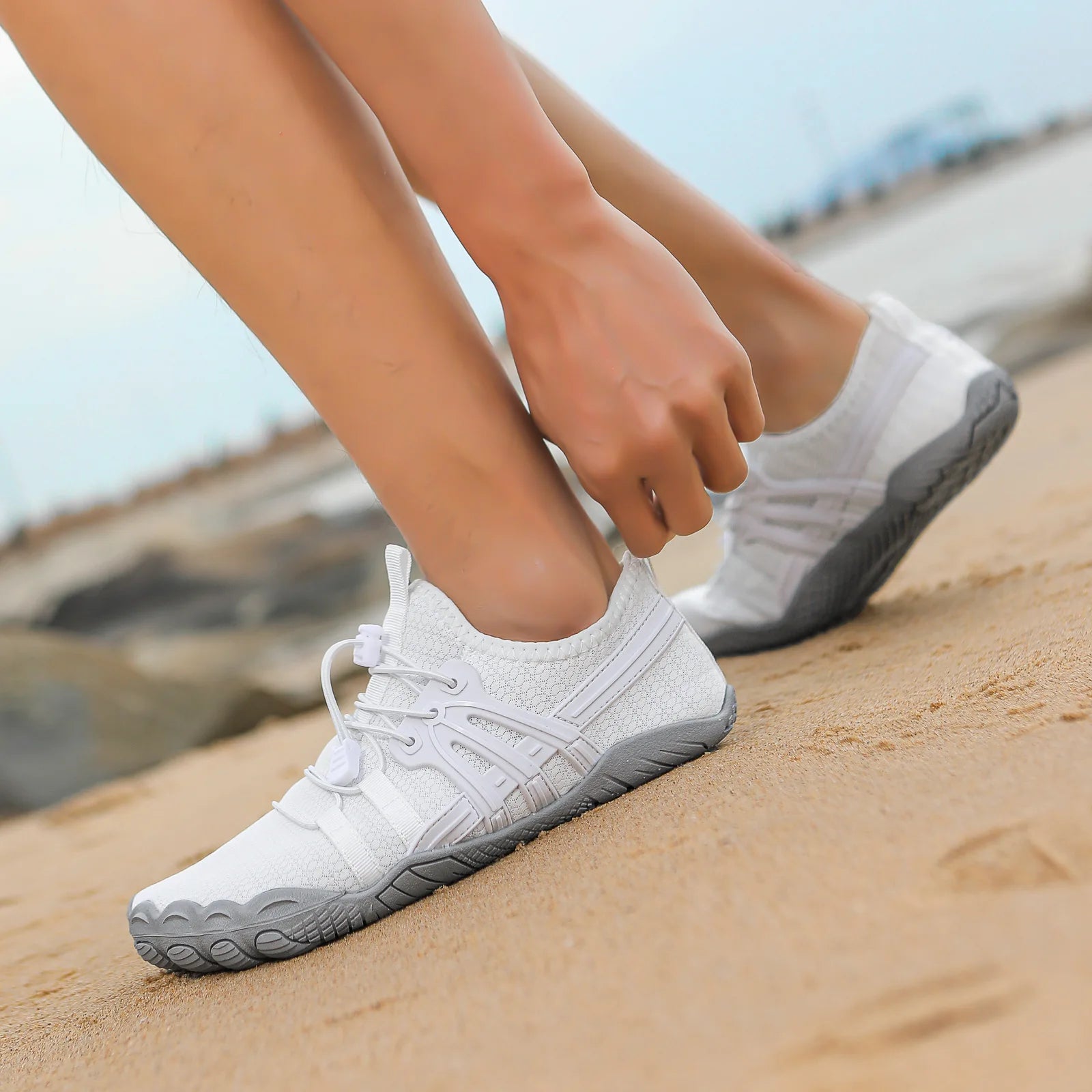 Giày Bơi Lội Trẻ Em Nữ 5 Ngón Lưới Thoáng Sắc Màu