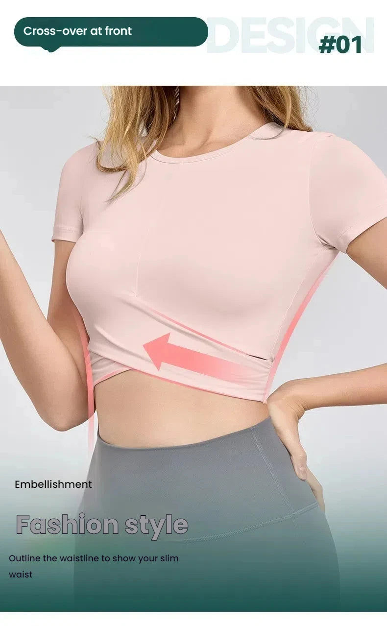 Áo Tập Yoga Nữ Mùa Hè Co Giãn Nhanh Khô Thoáng Mát - Daisan Mart
