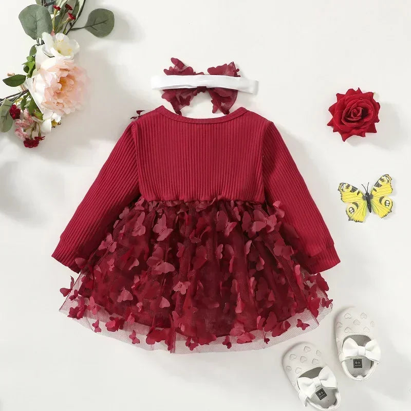 Baby Girl Spring Autumn Butterfly Princess Dress