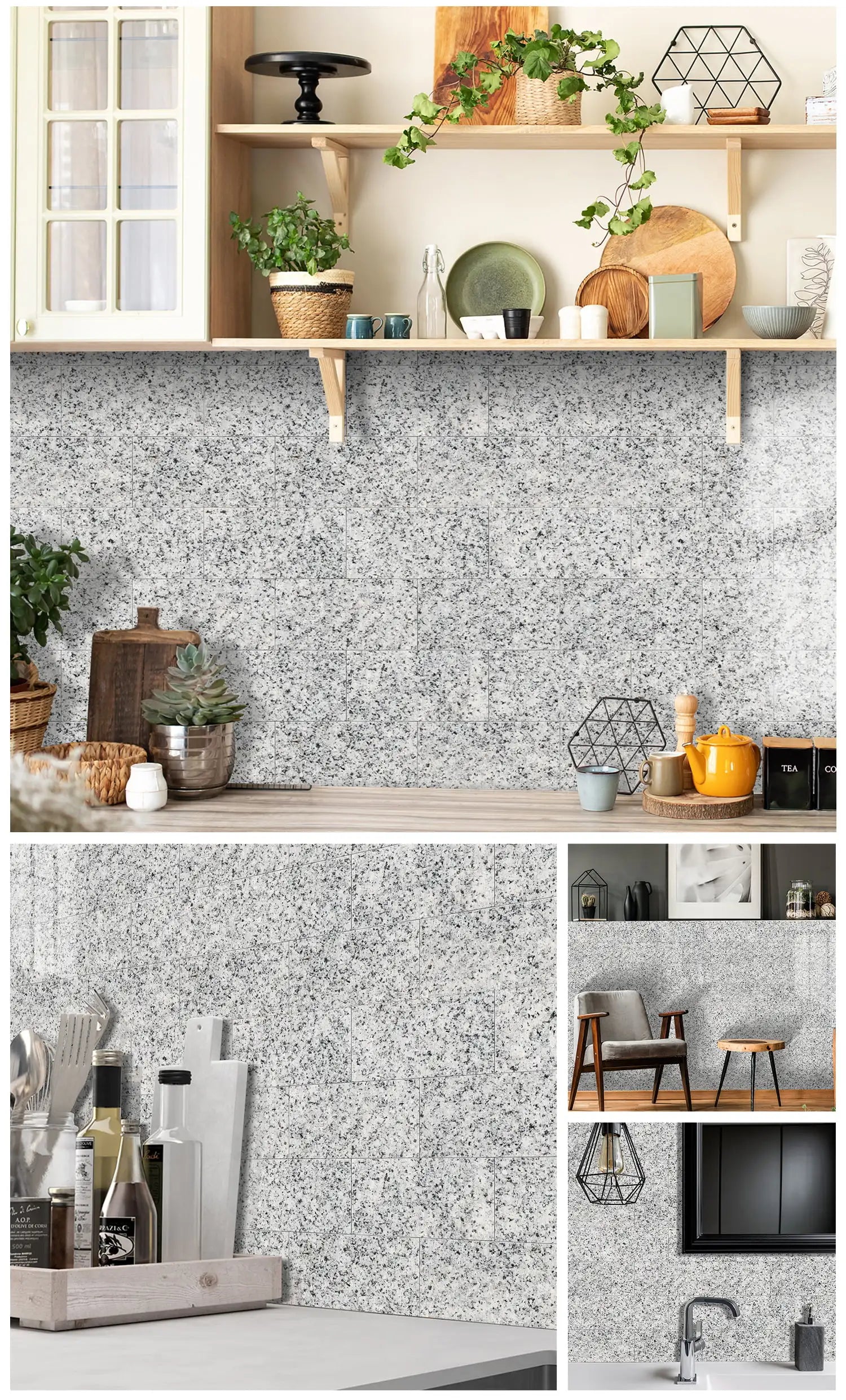 Self Adhesive Foam Ceramic Tile Stickers Bathroom Kitchen Waterproof Anti Fouling Thickened Wall Decoration Marble Decals